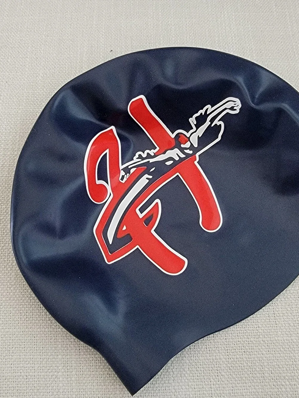 Hars Core Swim Silicon Cap with Red White Logo In Dark Blue!